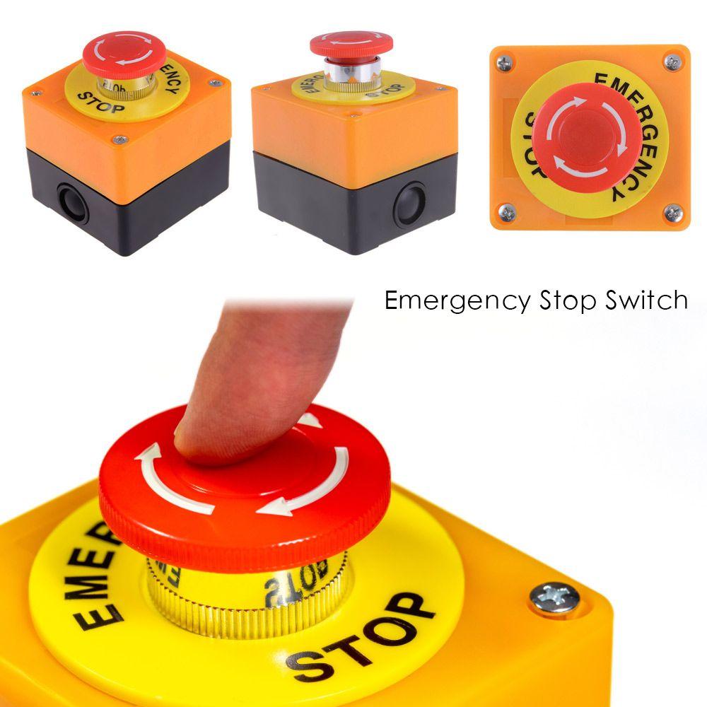 AC 660V 10A Mushroom Red Sign Emergency Stop Switch LAY7-11ZS DPST Push Button Switch