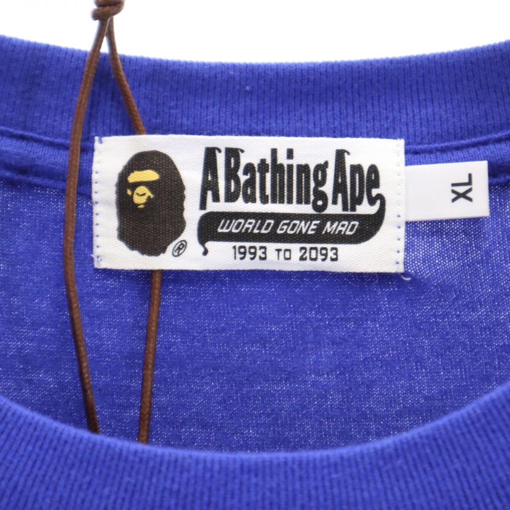 Unused A BATHING APE Short Sleeve T-shirt XL Blue Men's Used
