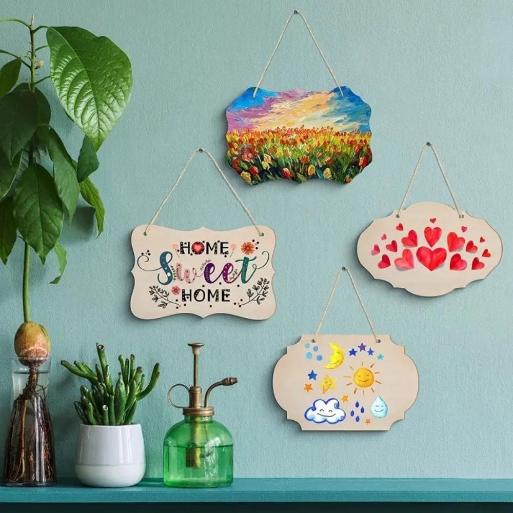 Деревянная заготовка для подвесной таблички, Создайте DIY ручную роспись, поделки, надписи для дома, декора комнаты, подходит для различных случаев