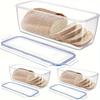 Plastic Bread Storage Box Airtight Food Storage Container Sandwich Bread Keeper with Lid Loaf Bread Container Kitchen Organizer