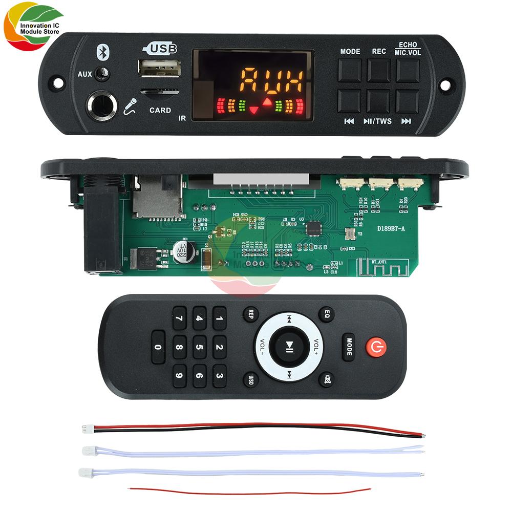 DC 12V MP3 BT Декодирующая плата Автомобильная аудио MP3 Декодер Модуль декодирования Без усилителя D189BT