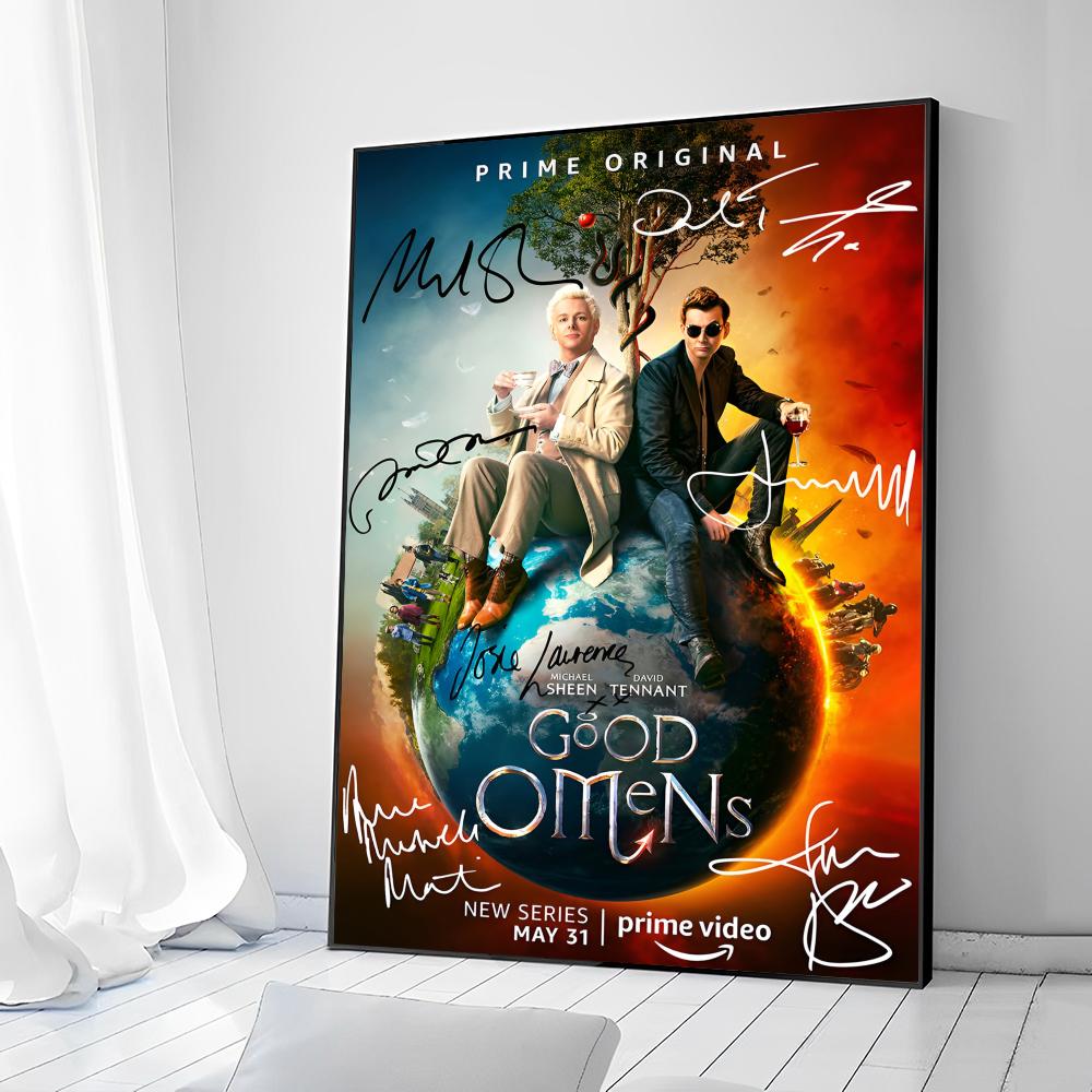 Телевизионные постеры-наклейки для сериала «Добрые предзнаменования» для показа фильмов, необычная настенная наклейка для украшения бара в гостиной, винтажная декоративная живопись