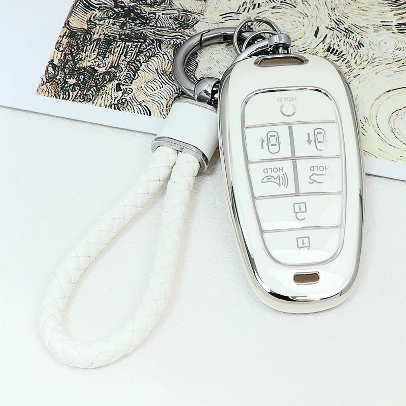 4 5 6 7 8 Кнопок TPU Оболочка для Пульта Ключа Брелок Чехол Крышка для Hyundai 2020-2021 Sonata Nexo DN8 Santa Fe TM Tucson NX4 Staria Ioniq