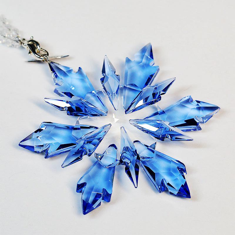 Goddess Style Crystal Snowflake Car Mirror Pendant - High-End Interior Ornament