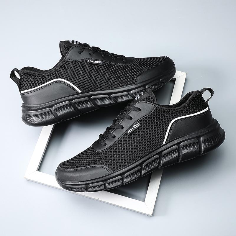 Новые мужские кроссовки, дышащая сетка, легкие, повседневные, для ходьбы, мужская обувь, большие размеры 39-48, удобные черные кроссовки для мужчин