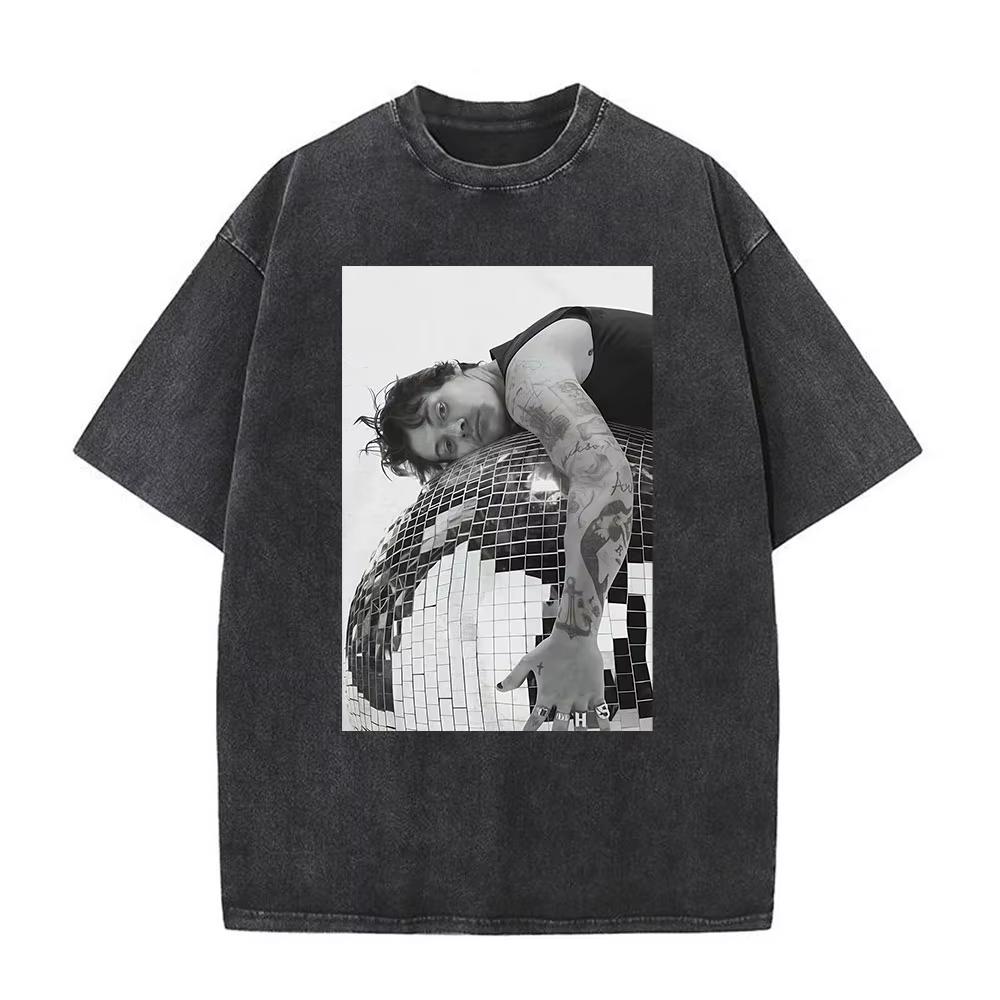 Kiss All The Time Disco Occasionally Album Vintage Washed Tshirts Men Women Clothing Fashion Hip Hop Short Sleeves T Shirt