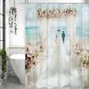 Приморская Свадьба Океан Цветок Занавеска для душа, Декоративная занавеска для душа для ванной комнаты, Водонепроницаемая занавеска для душа с крючками