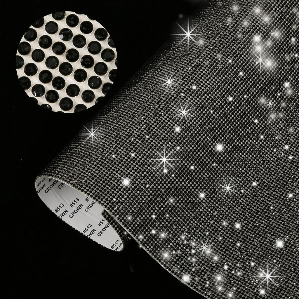 12x20/24x20cm Self-adhesive Rhinestone Crystal Glitter Stickers Sheet DIY Diamond Decoration Sticker Phone Car Trim Decor Decal