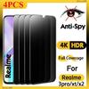 4 штуки! Конфиденциальность Защитная пленка для экрана из закаленного стекла для Realme XT X2 3 5 Pro Антишпионское стекло для Realme Q C3 C11 C15 C21 C31