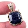 Натуральный синий солнечный камень, твердое серебро 925 пробы, подарочный двухцветный кулон 1,25 дюйма T7r17