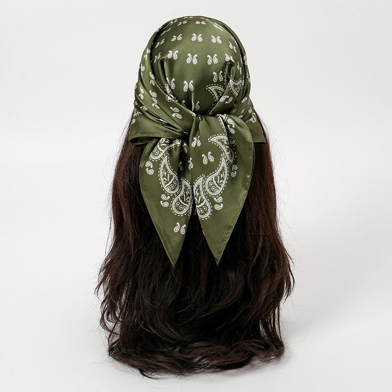 Fashion Print Silk Hairbands Scarf Women Spring New Elagant Floral Bandana Neck Kerchief Head Bands Foulard Female Scarfs
