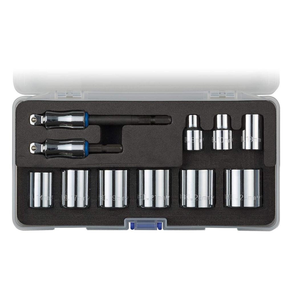 VESSEL Short Socket with Swivel Set, 9-piece, 3/8" SQ, Adapter, TA20WSQ3-11PS