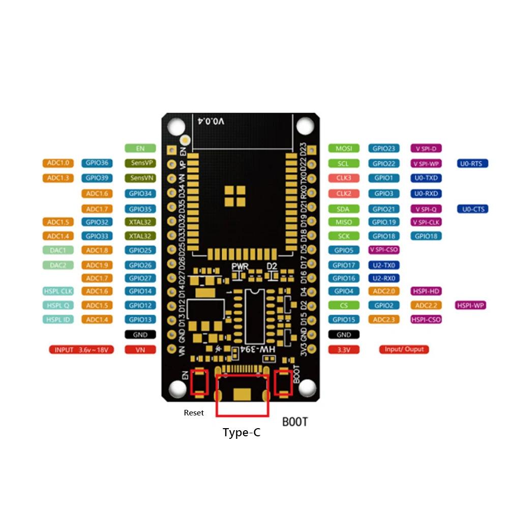 10-1pcs ESP32 WROOM-32 Development Board 5V TYPE-C CH340C WiFi+Bluetooth Power Consumption SPI Flash 32Mbits Wireless Module