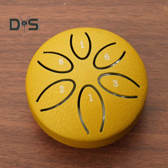 Стальной язычковый барабан для детей 3 дюйма 6 нот мини-барабаны для уличного использования с молотками и нотной тетрадью для сада, кемпинга, медитации, йоги