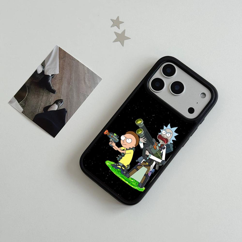 Смешной Чехол Для Телефона Рик и Морти Для IPhone 17 Air 16 15 14 Plus 13 12 11 Pro Max Двухцветный Жесткий ПК Модный Защитный Чехол