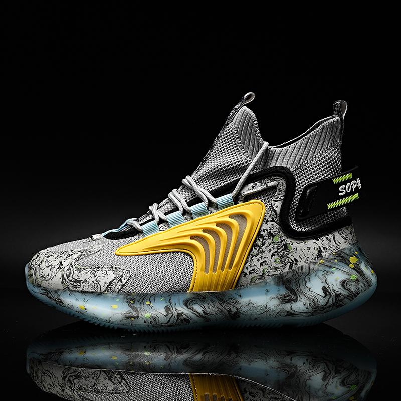 Летняя тканая дышащая спортивная обувь унисекс с высоким берцем 35-47 лет, большие размеры, высокие кеды для фитнеса