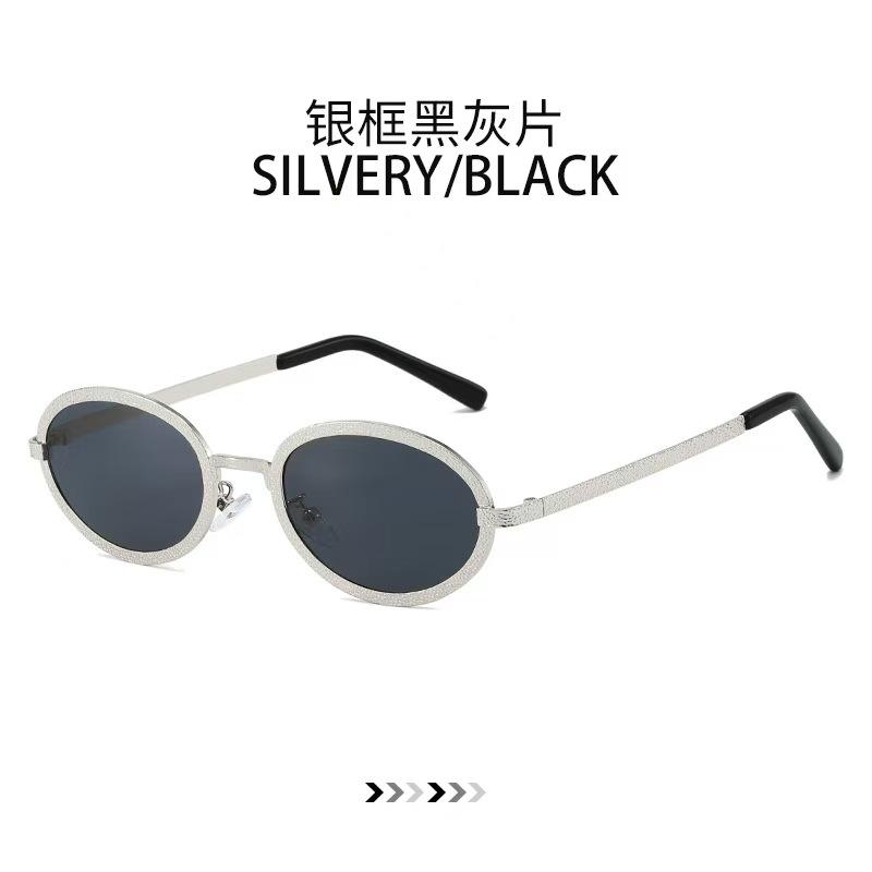 New Oval Shaped Small Fragrance Sunglasses Fashion Women Metal Eyeglasses With Embossed Retro Starry Sparkling Artistic Glasses