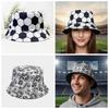 Korean Style Soccer Pattern Bucket Cap Breathable Folding Sunscreen Basin Cap Polyester Wide Brimmed Football Fisherman Hat