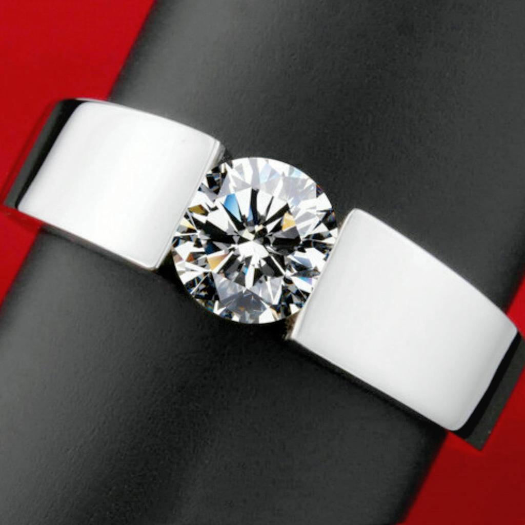 Rose Gold Zircon Couple Ring - European & American Classic Men's Jewelry