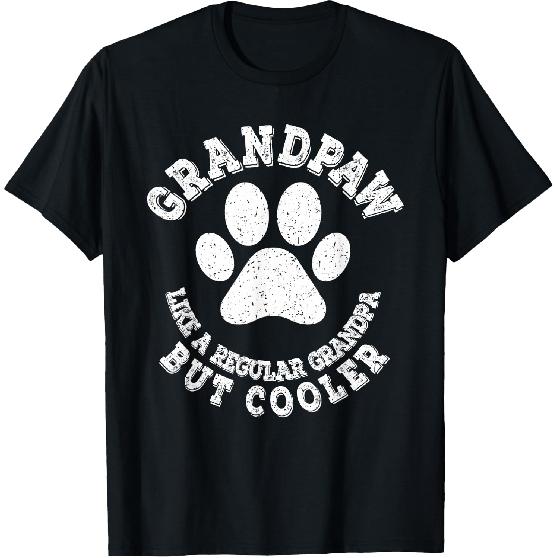 Grandpaw Dog Grandpa Grandfather Funny Vintage Grand Paw Men T-Shirt