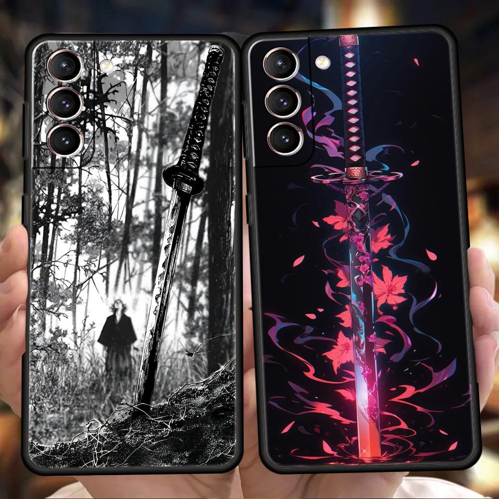 Phone Case Cover for Samsung Galaxy S25 Edge S24 S23 S22 S20 S21 FE Ultra S10 S10E Plus 5G Soft TPU The Sword Creative Pattern