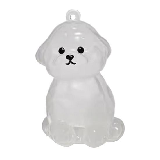 Dog Hair Collector Keychain Memorial Storage Keychain Dog Shape Charm Box Transparent Pet Fur
