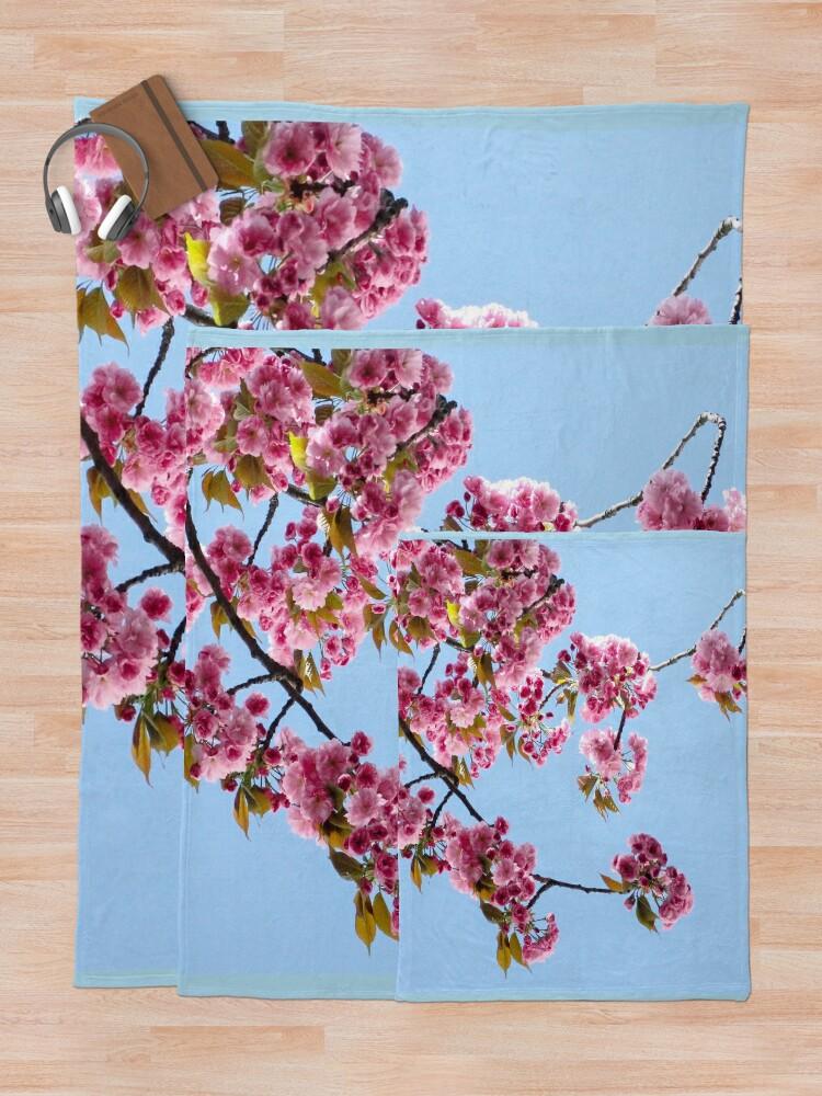 Розовые цветы ( вишневый цвет) Плед Термо Одеяло Для Путешествий Мягкое Большое Односпальное Одеяло