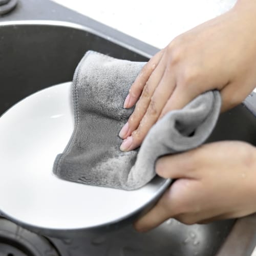 VKCHEF Microfiber Cloths, Thick, Highly Absorbent, Quick-Drying, for Cleaning, Kitchen, Commercial Use, Car Washing, Mopping, Dish Cloths, Window and