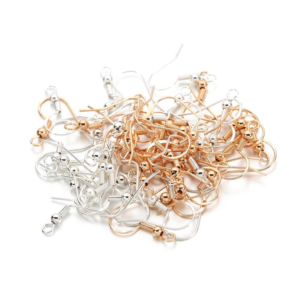 50Pcs/bag Silver Earring Hooks Earring Making Accessories Earrings Parts French Wire Hooks Hypo-Allergenic Jewelry Findings DIY