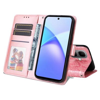 Чехол-портмоне из кожи с принтом подсолнуха для TECNO Pop 10/Infinix Smart 10