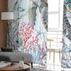 Летние Океан Коралловая Морская Звезда Морская Черепаха Тюлевые Оконные Шторы для Спальни Роскошный Домашний Декор Драпировки в Гостиной Шифоновые Панели