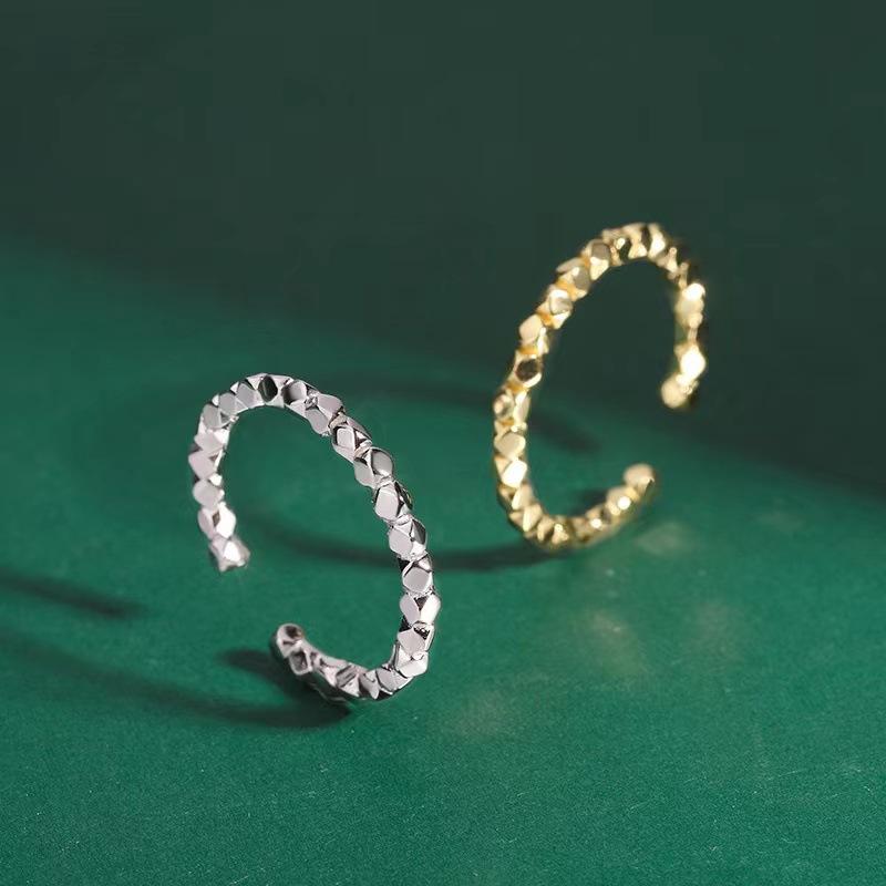 Несколько колец Женский дизайн ручной работы Геометрическая режущая поверхность Ромб Маленький квадрат Открытое кольцо на указательный палец