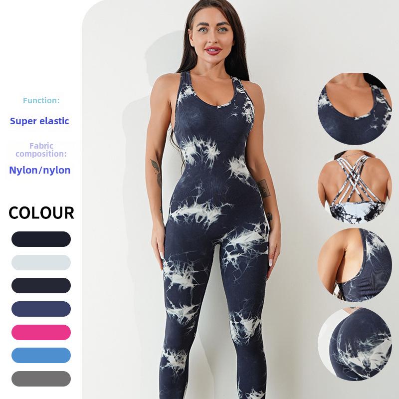 Женский дышащий комбинезон в европейском и американском стиле для занятий йогой и фитнесом на весну и осень.