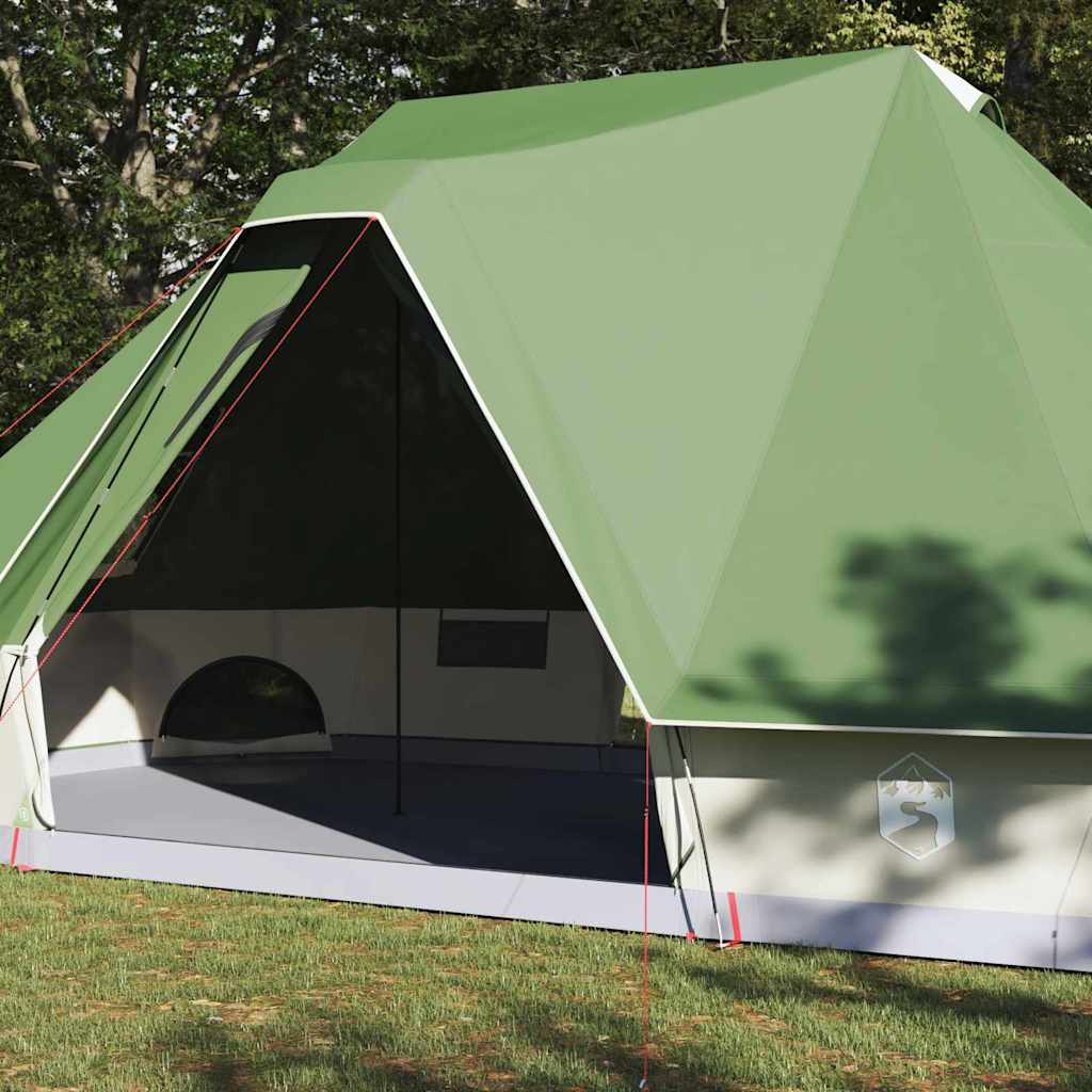 Tipi Tent with Roof and Storage Green 680 x 430 x 270 cm Taffeta