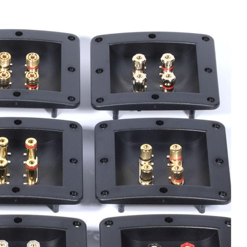 4-контактная прямоугольная клеммная коробка для динамиков из АБС-пластика, прочная, огнестойкая, высокомощная, черные клеммы-бананы для аудиосистем