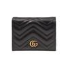 GG Marmont Кошелек-портмоне на молнии с логотипом, двойного сложения, стеганая кожа, кошелек для монет, держатель для карт, женский кошелек, черный 466492-DTD1T-1000