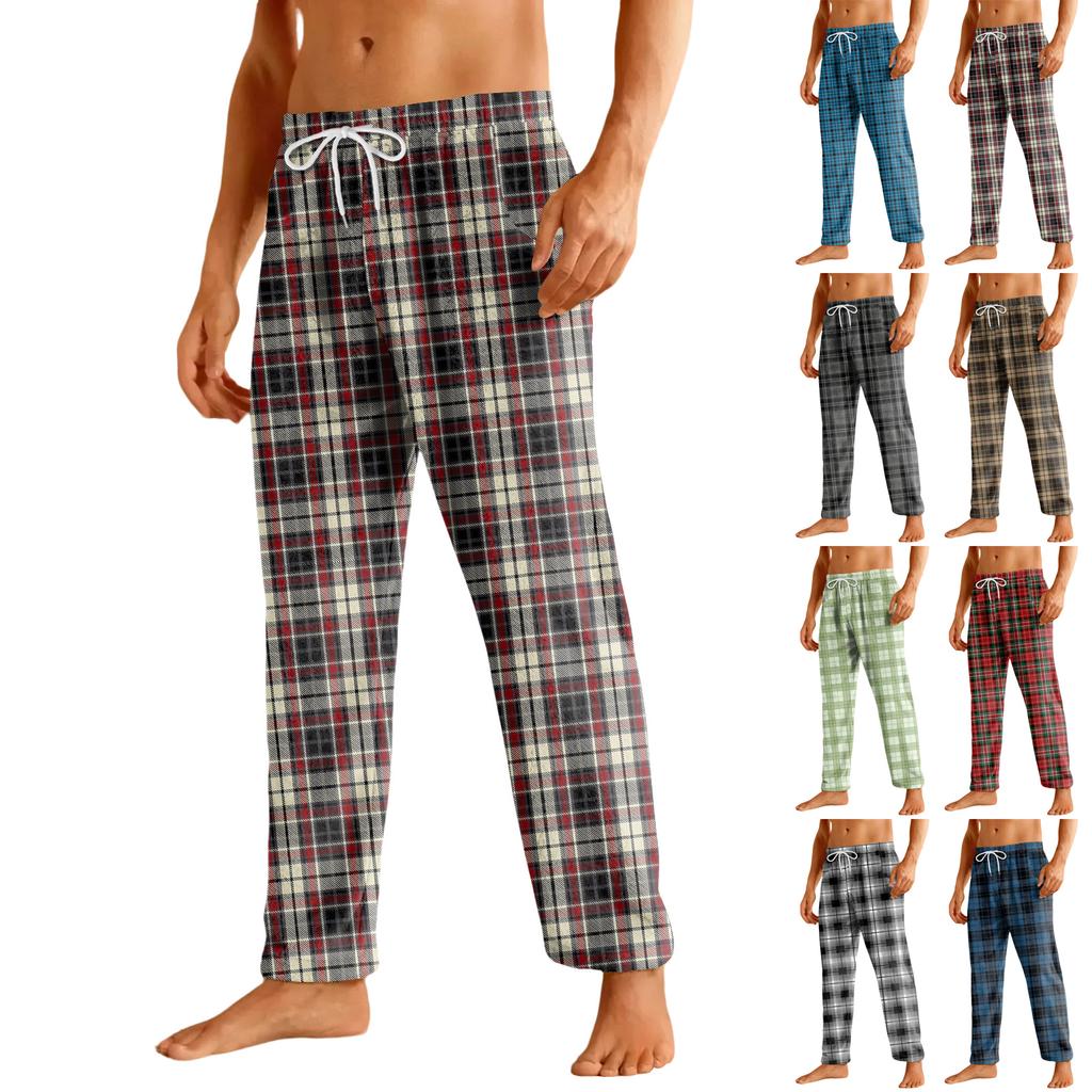 Men's Home Soft Pajama Pants Drawstring With Pockets Casual Sports Pants