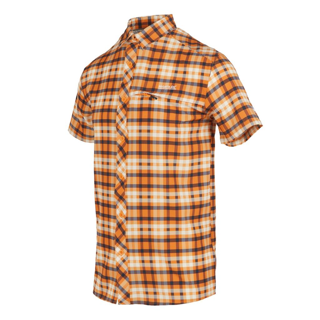 Regatta Mens Checked Packaway Travel Shirt