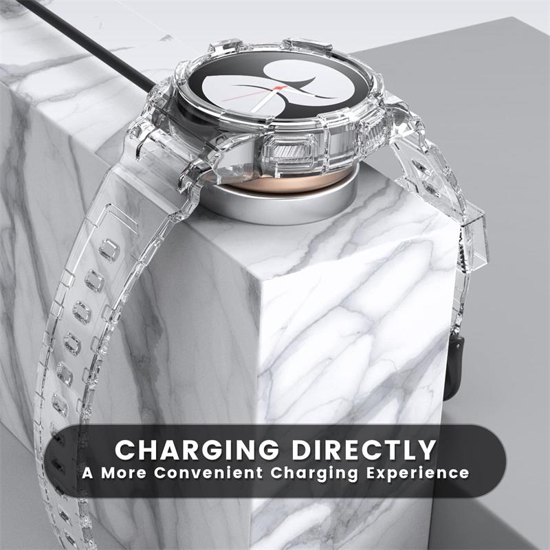 Прозрачный ремешок+корпус для Samsung Galaxy Watch 5/4 40мм 44мм Аксессуар Прозрачный чехол+спортивный браслет Ремешок для Galaxy Watch 4 браслет на запястье