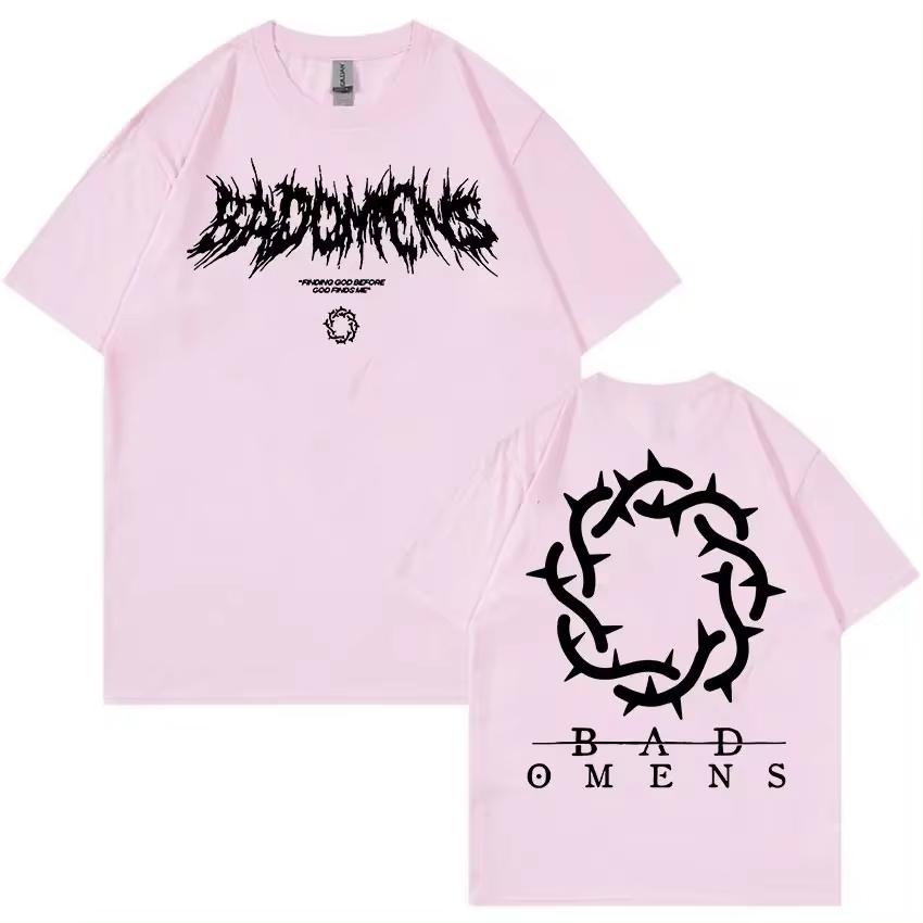 Футболка с логотипом Bad Omens Band, мужская, женская, повседневная, модная, свободного покроя, хлопковая, хип-хоп, готическая, футболка