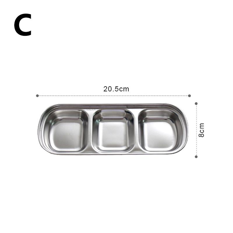 Блюдо для приправ в корейском стиле, золотисто-серебряного цвета, нержавеющая сталь, блюдо для соуса для барбекю, тарелка, столовая посуда, барбекю, ресторан, кухонный инструмент