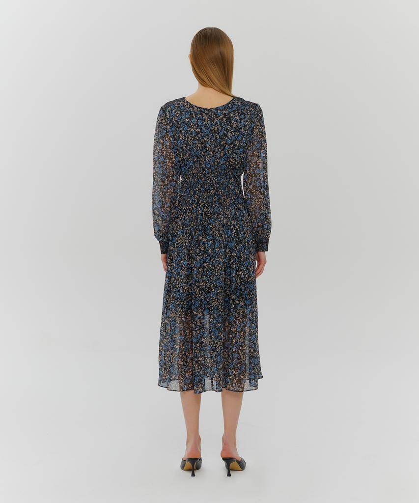 Etmont Smock Shirring Lace Dress Blue