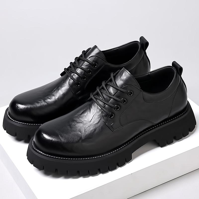 Туфли с большим носком для мужской рабочей одежды, на шнуровке, деловые туфли для поездок на работу, мужская повседневная обувь из натуральной кожи, бесплатная доставка