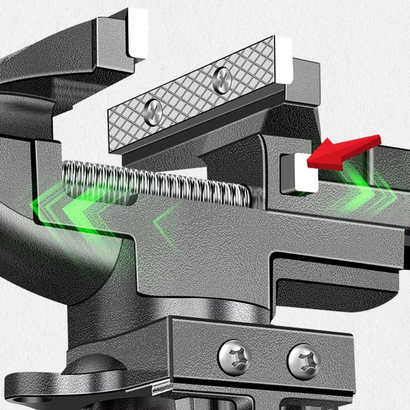 Многоцелевые тиски для верстака, настольные, зажимные, сверхмощные, с поворотным основанием, для деревообработки, металла