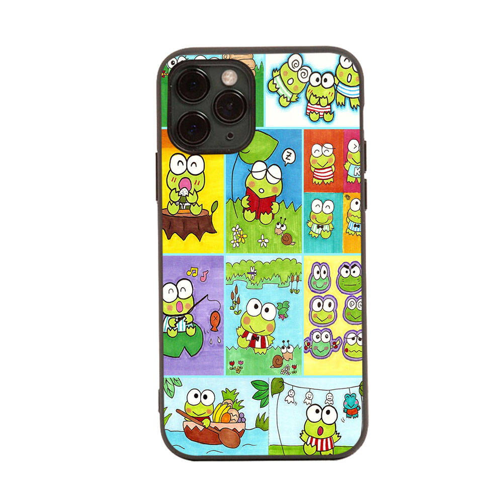 HK17 Keroppi Black Sofe Case for iPhone 16 15 Plus 14 13 Pro 8 SE XR XS Max P30 Nova 5T Y5P Y6 Y7 Y8P Y9 Realme C30 C33 C31 VIVO Y36 V27