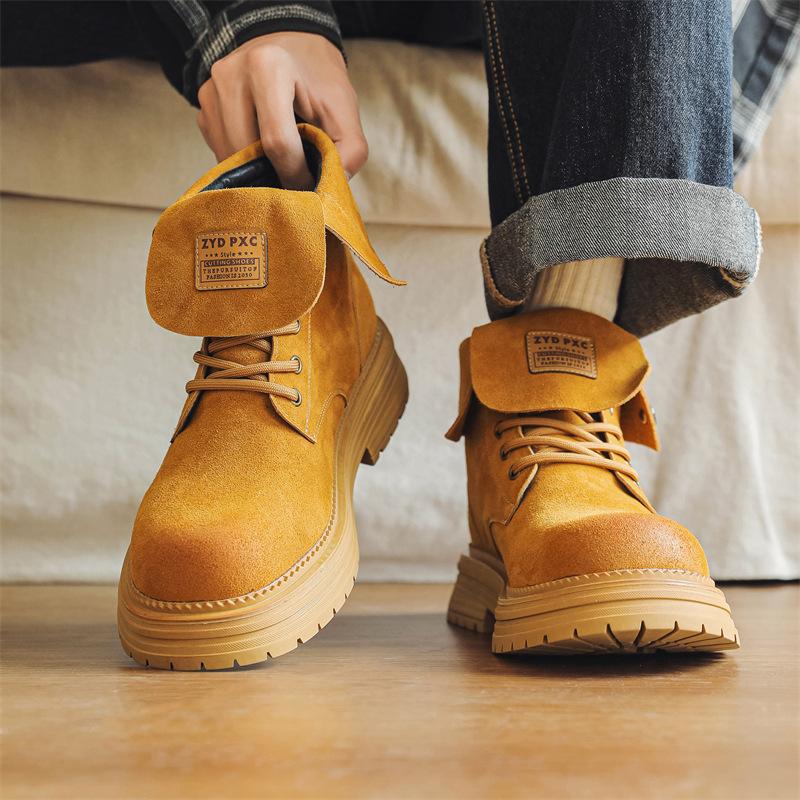 Мужские ботинки Мартин, ботинки цвета ревеня, полусапоги, новинка зимы 2024, высокие дерби, ботинки-инструменты 11306-J