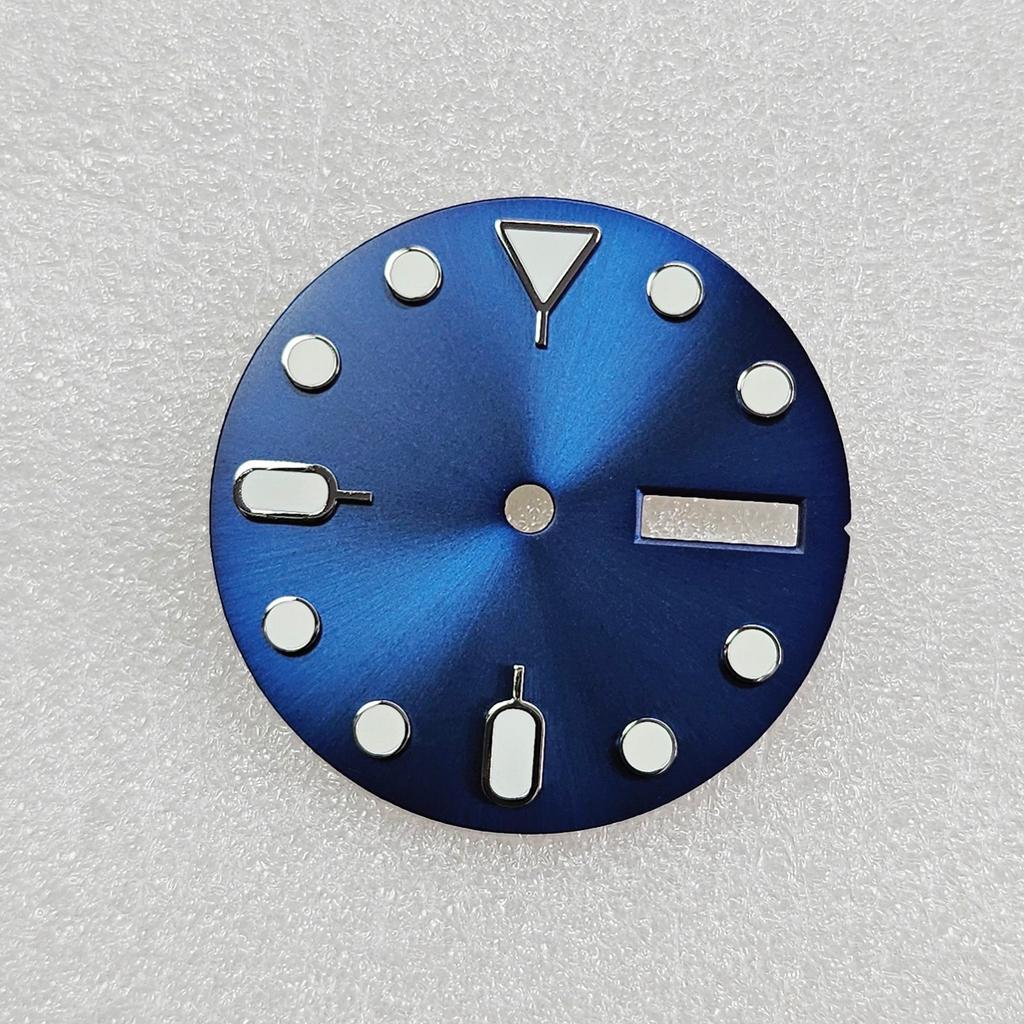 1PC 28.5mm Green Luminous Dial Watch Dial for NH36 Movement Dual Calendar Watch Faces for Men Accessories