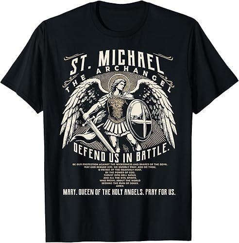NEW LIMITED Saint Michael the Archangel Prayer Catholic Christian Pastor T-Shirt