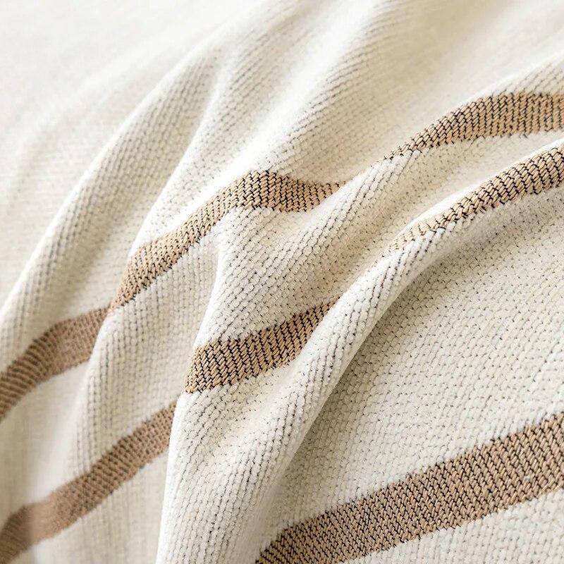 Чехол для дивана из синели, одеяло для проживания в семье, спальня, универсальное для всех сезонов, полотенце, пылезащитное декоративное полосатое полотенце для дивана, чехол