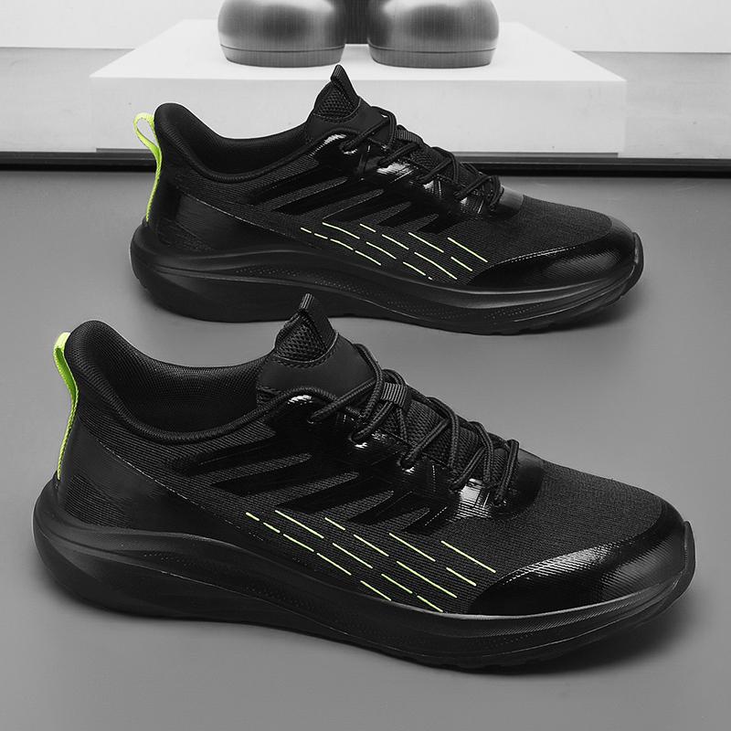 Мужская спортивная обувь на шнуровке, белая и черная, повседневная обувь для ходьбы, теннисная обувь, для работы, для спортзала, удобная, легкая, сетчатая, с мягкой подошвой